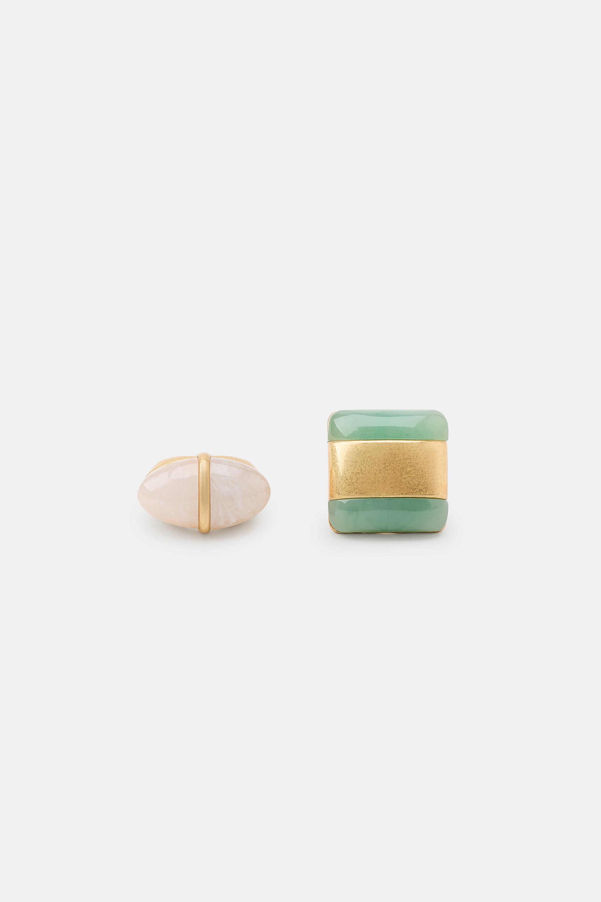 2-PACK OF RESIN STONE RINGS